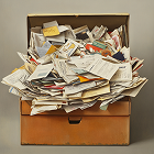 Scattered home paperwork